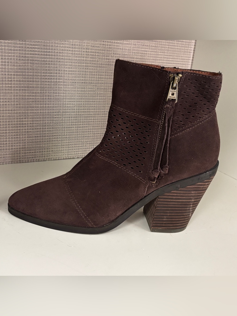 Lucky Brand Brown Suede Ankle Boots 10